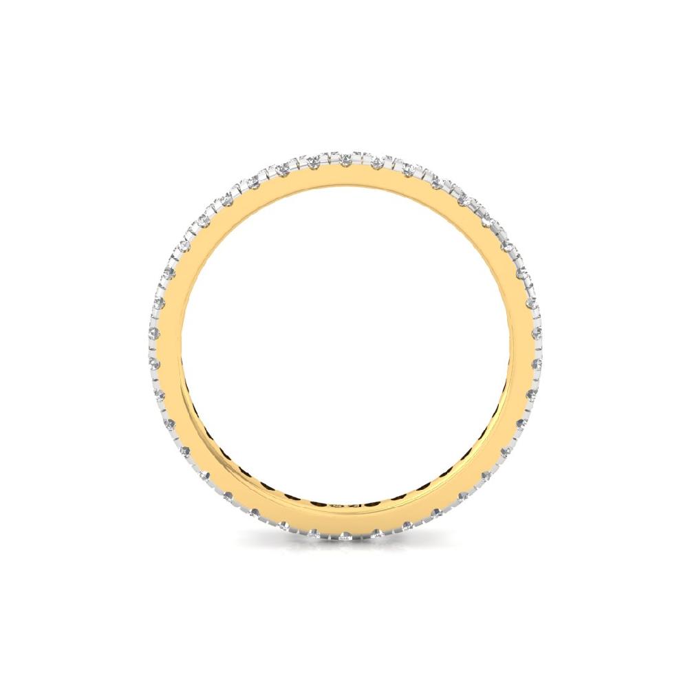 Round cut CVD-Lab grown Diamond Full Eternity Sliver & Gold Ring