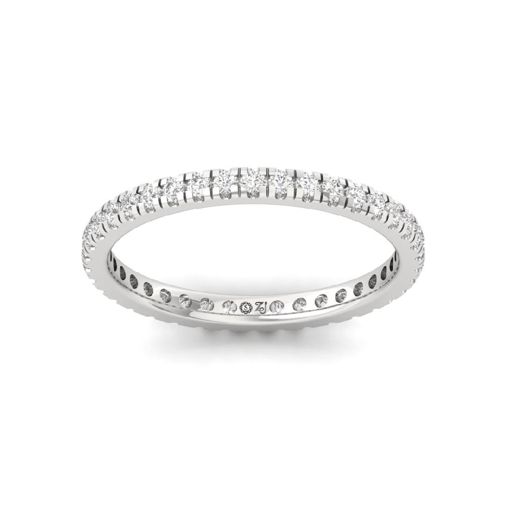 Round cut CVD-Lab grown Diamond Full Eternity Sliver & Gold Ring