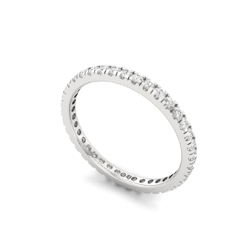 Round cut CVD-Lab grown Diamond Full Eternity Sliver & Gold Ring