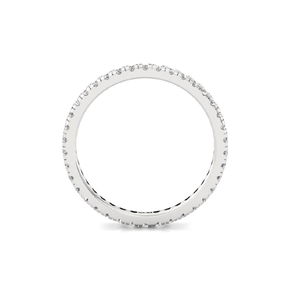 Round cut CVD-Lab grown Diamond Full Eternity Sliver & Gold Ring