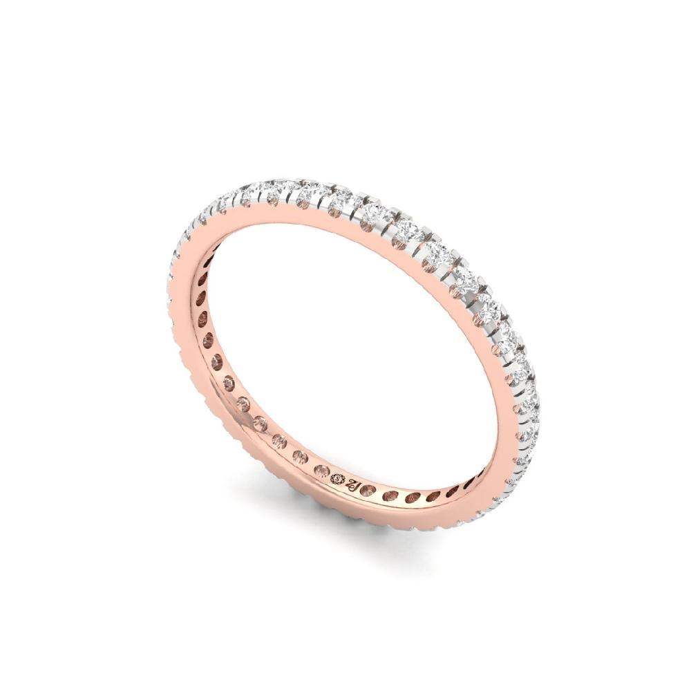Round cut CVD-Lab grown Diamond Full Eternity Sliver & Gold Ring