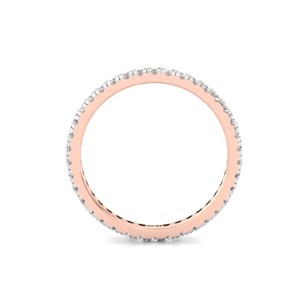 Round cut CVD-Lab grown Diamond Full Eternity Sliver & Gold Ring