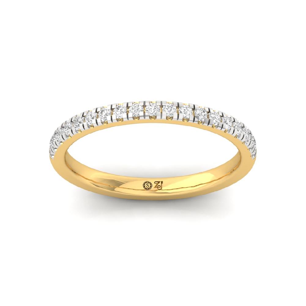Radiance Royale Round Cut CVD-Lab grown Diamond Half Eternity Sliver & Gold Ring
