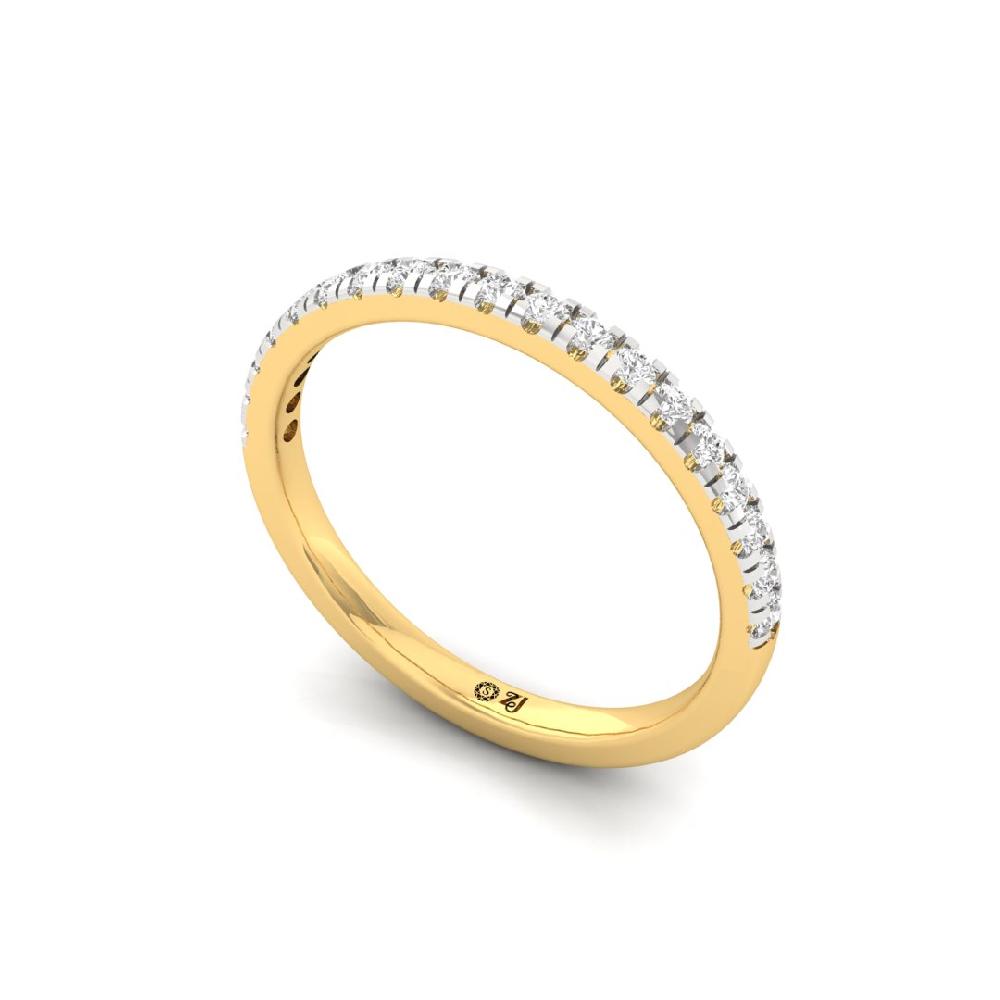 Radiance Royale Round Cut CVD-Lab grown Diamond Half Eternity Sliver & Gold Ring