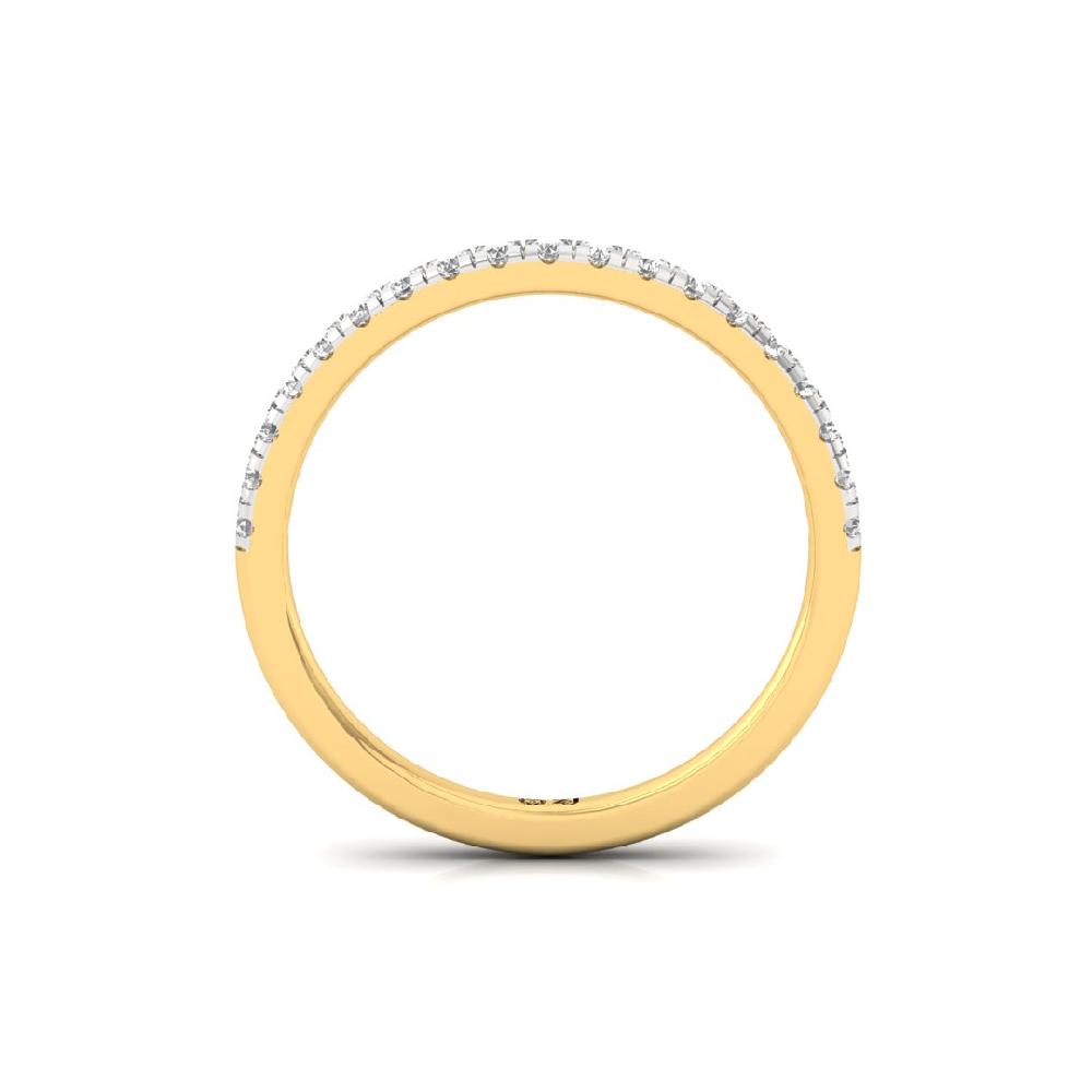 Radiance Royale Round Cut CVD-Lab grown Diamond Half Eternity Sliver & Gold Ring