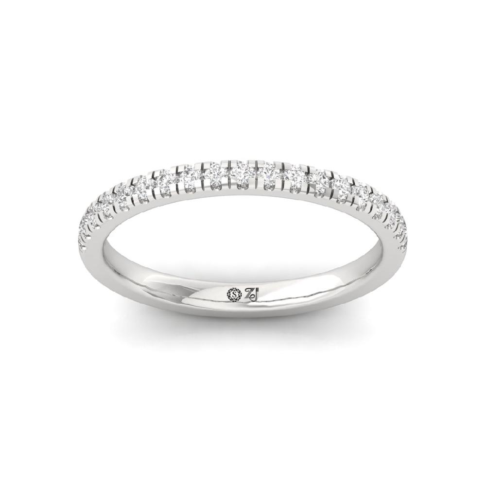 Radiance Royale Round Cut CVD-Lab grown Diamond Half Eternity Sliver & Gold Ring