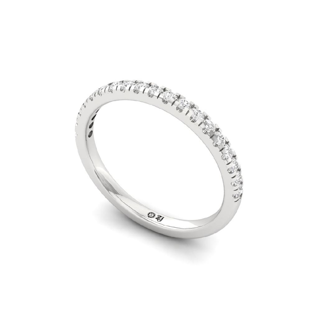Radiance Royale Round Cut CVD-Lab grown Diamond Half Eternity Sliver & Gold Ring