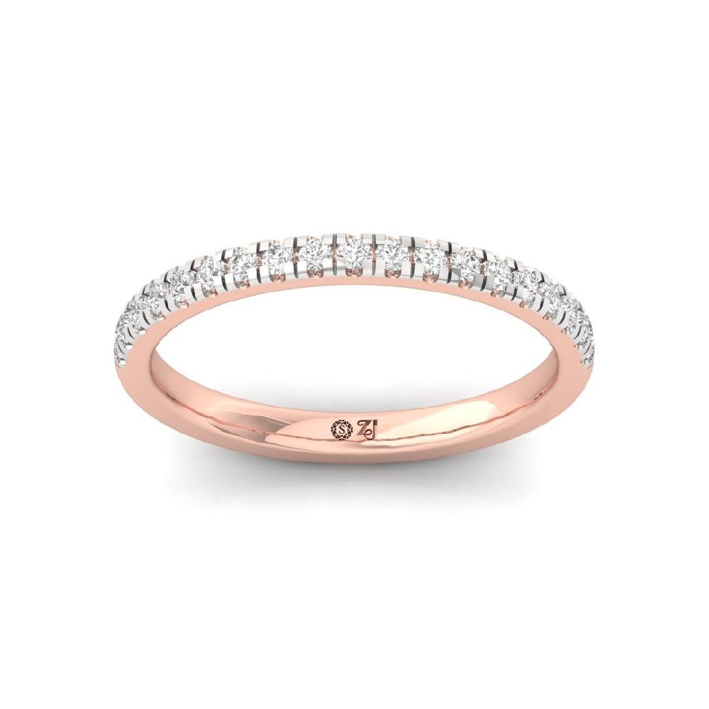 Radiance Royale Round Cut CVD-Lab grown Diamond Half Eternity Sliver & Gold Ring