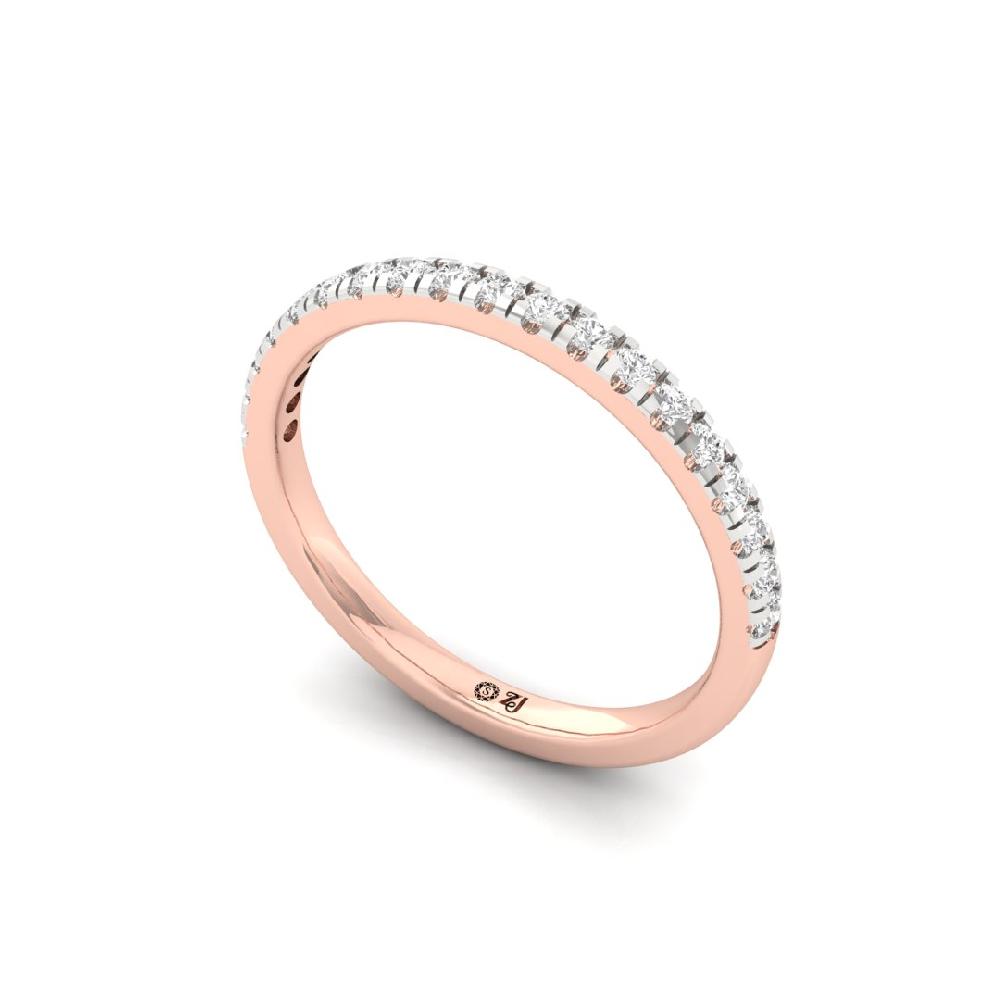 Radiance Royale Round Cut CVD-Lab grown Diamond Half Eternity Sliver & Gold Ring