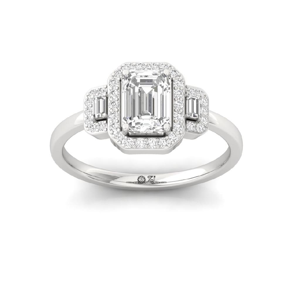 Eternal Bands Round Cut, Emerald Cut & Baguette Cut CVD Diamond Ring