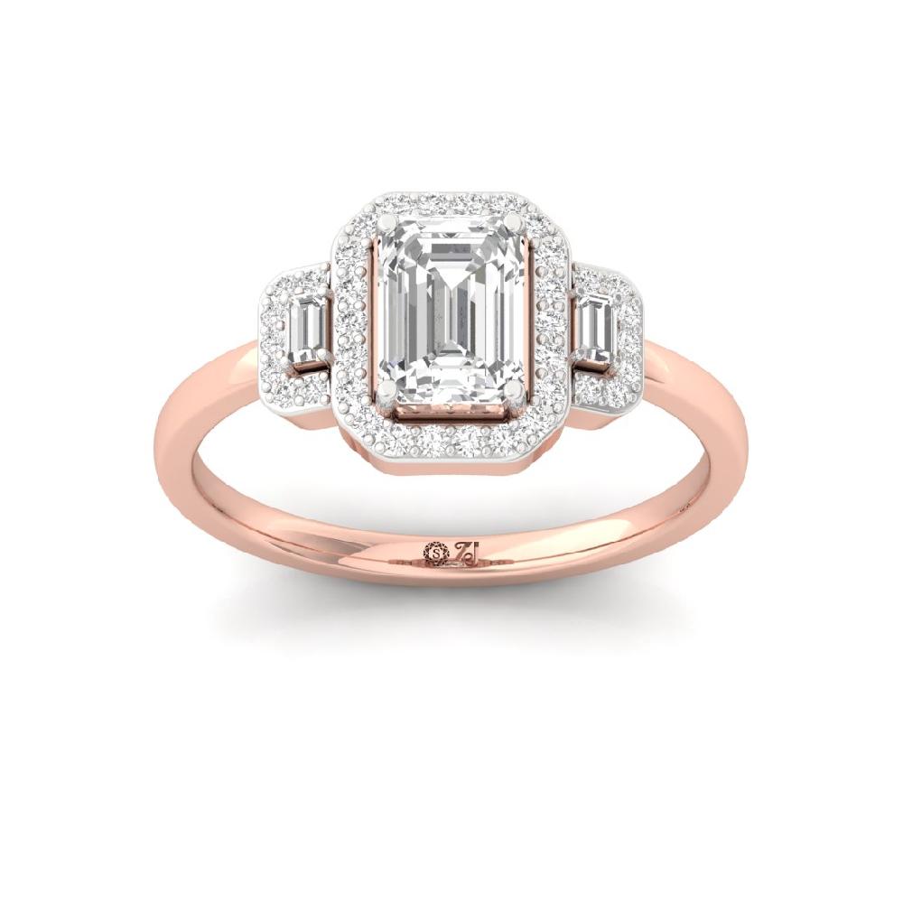 Eternal Bands Round Cut, Emerald Cut & Baguette Cut CVD Diamond Ring