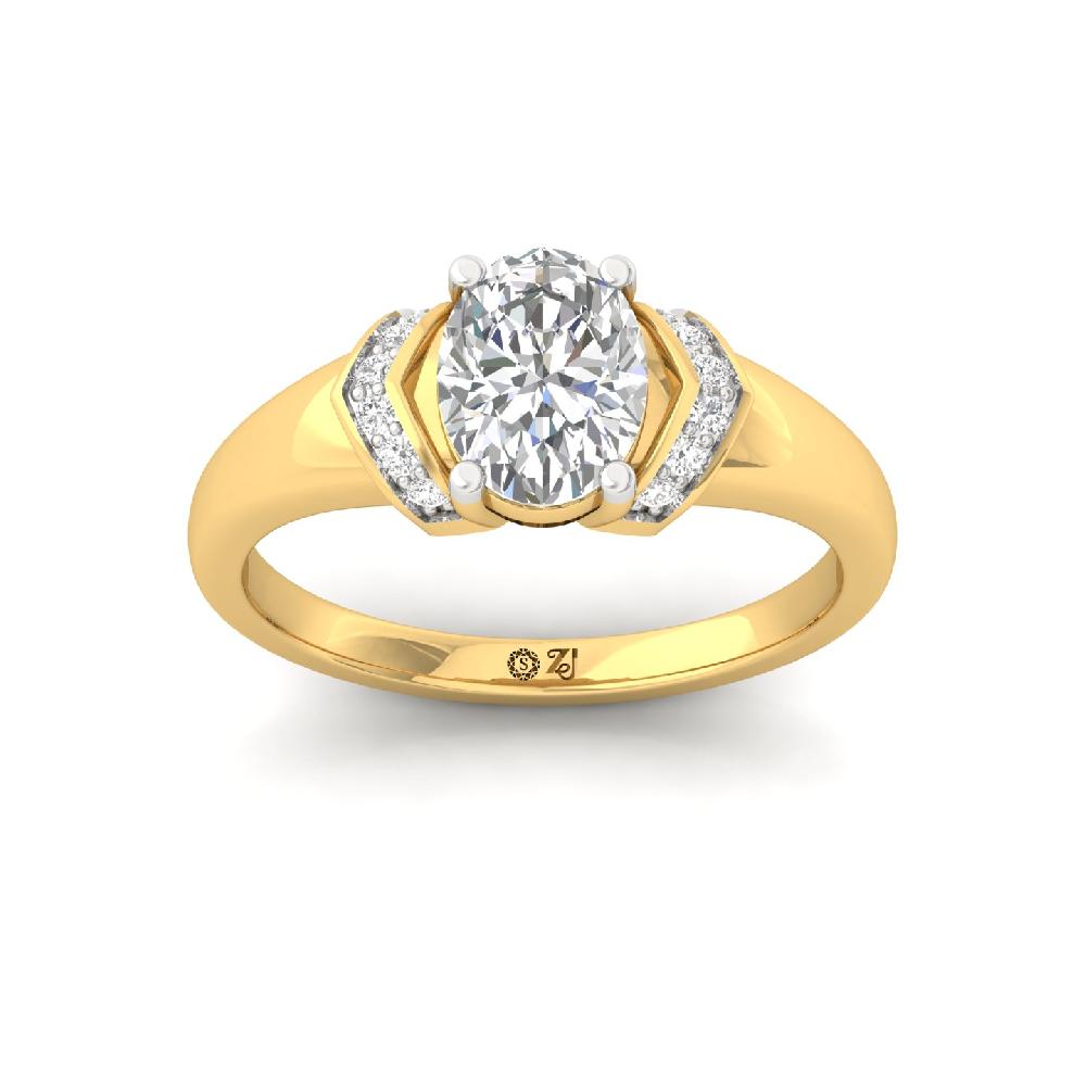 Round Cut & Oval Cut CVD Diamond Solitaire Ring