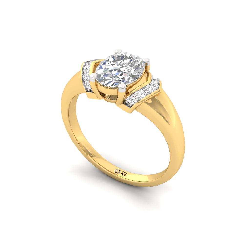 Round Cut & Oval Cut CVD Diamond Solitaire Ring