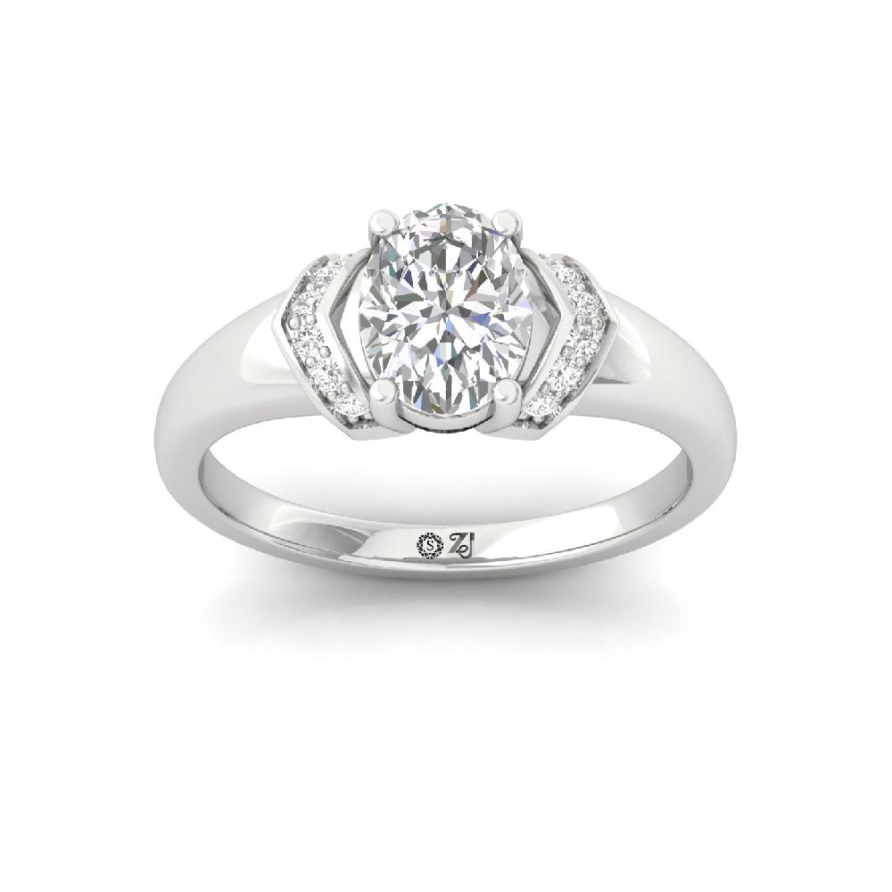 Round Cut & Oval Cut CVD Diamond Solitaire Ring