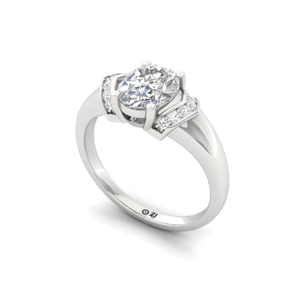 Round Cut & Oval Cut CVD Diamond Solitaire Ring