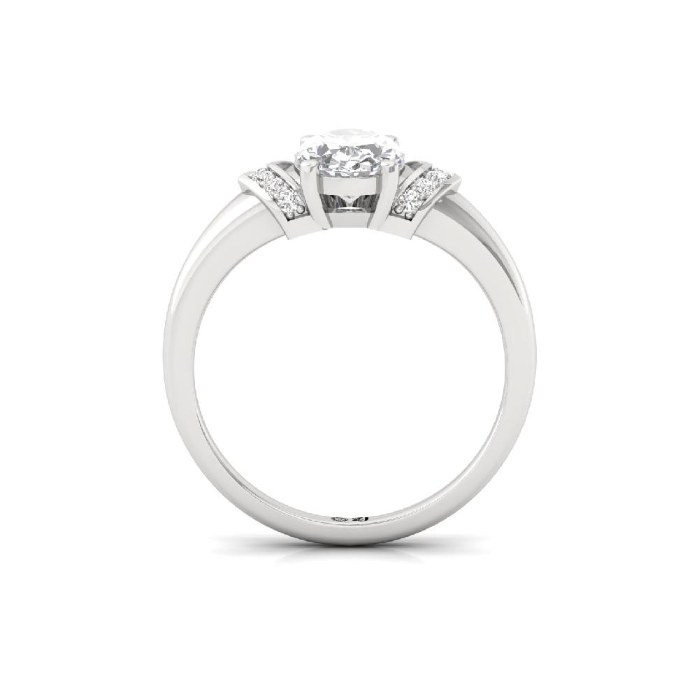 Round Cut & Oval Cut CVD Diamond Solitaire Ring