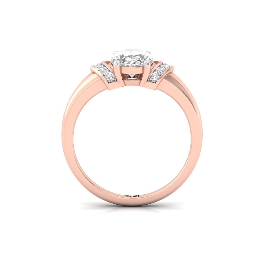 Round Cut & Oval Cut CVD Diamond Solitaire Ring