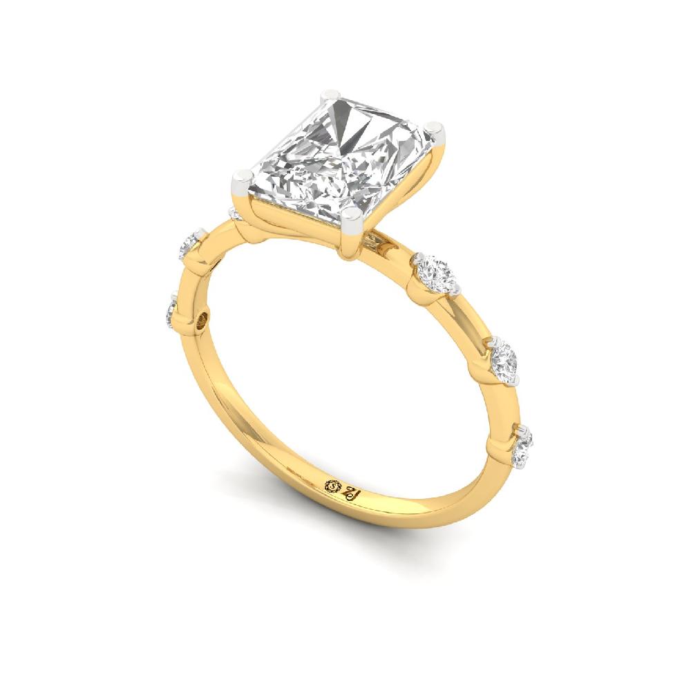 Timeless Sparkle Round Cut & Radiant Cut CVD Diamond Solitaire Ring