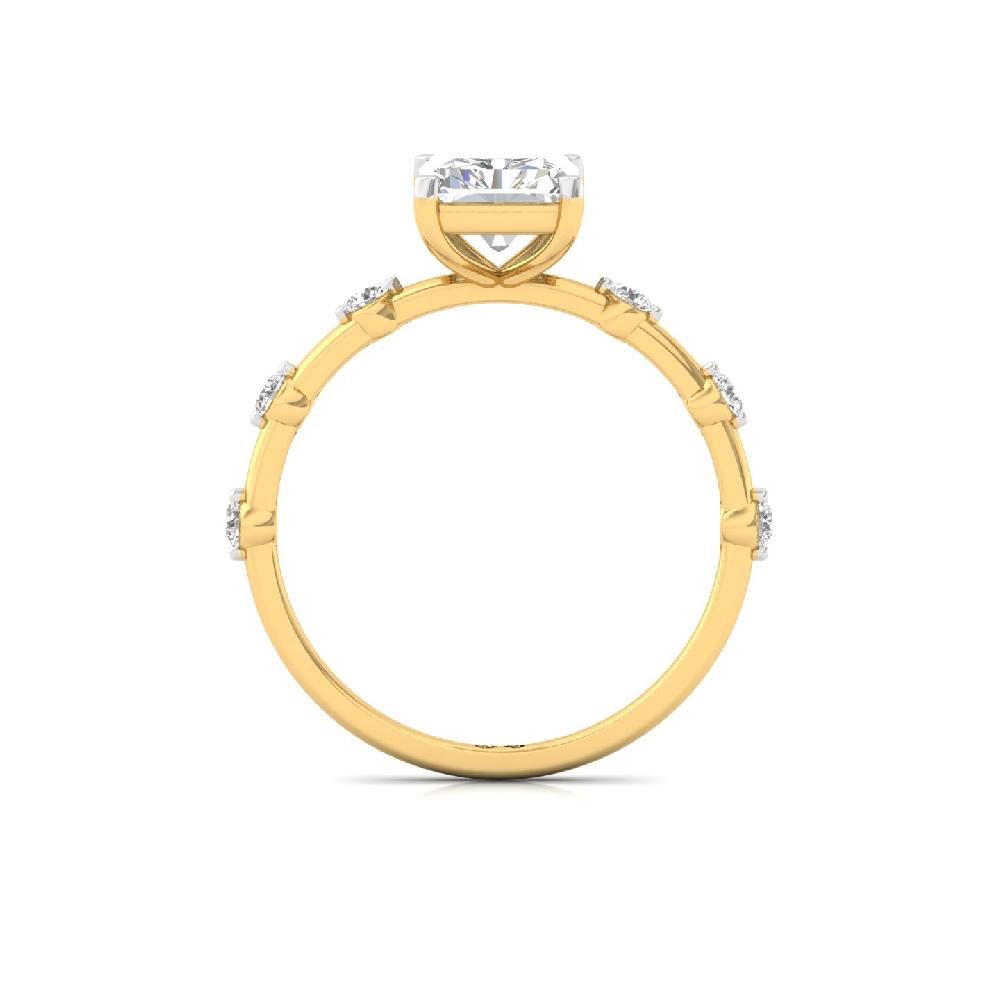 Timeless Sparkle Round Cut & Radiant Cut CVD Diamond Solitaire Ring
