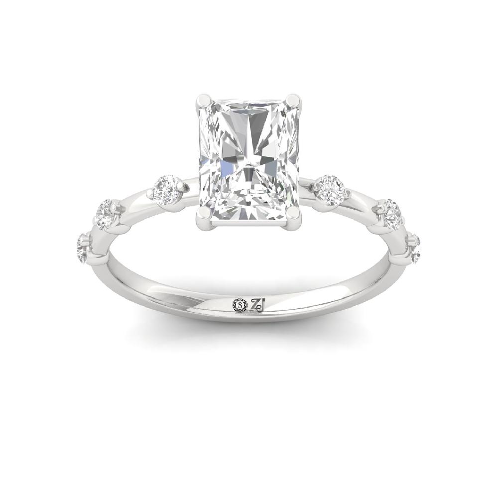 Timeless Sparkle Round Cut & Radiant Cut CVD Diamond Solitaire Ring