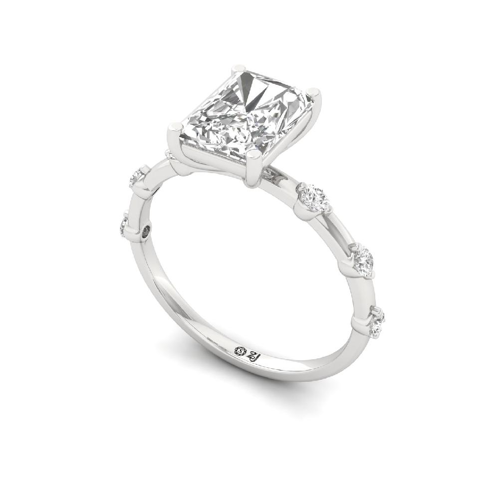 Timeless Sparkle Round Cut & Radiant Cut CVD Diamond Solitaire Ring