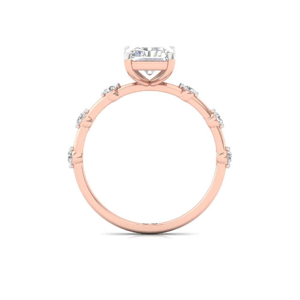 Timeless Sparkle Round Cut & Radiant Cut CVD Diamond Solitaire Ring