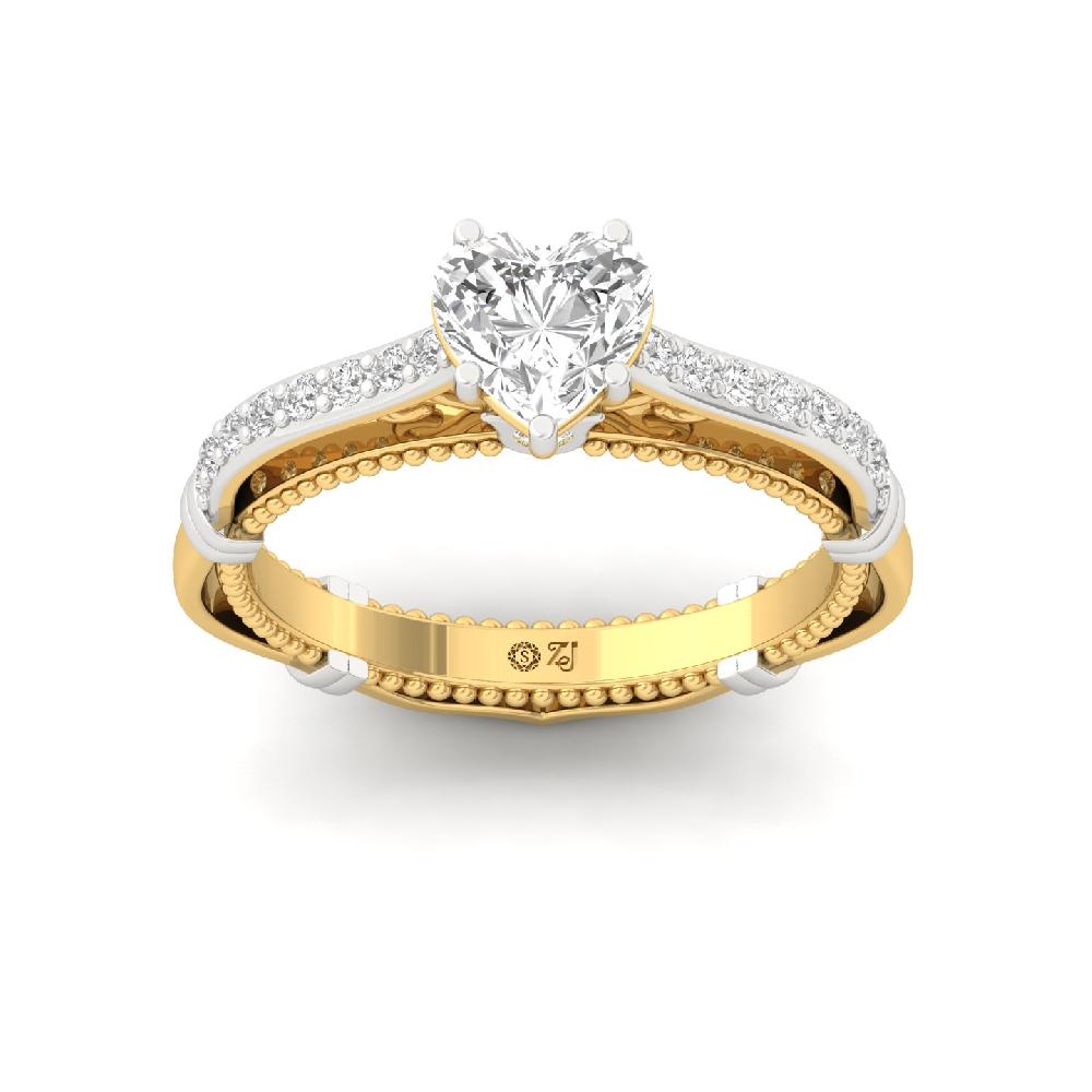 Luxury Round Cut & Heart Cut CVD Lab grown Diamond Solitaire Ring