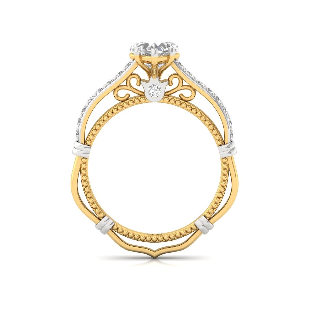 Luxury Round Cut & Heart Cut CVD Lab grown Diamond Solitaire Ring