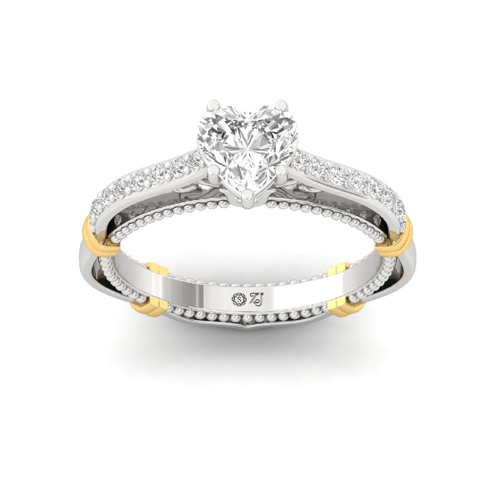 Luxury Round Cut & Heart Cut CVD Lab grown Diamond Solitaire Ring