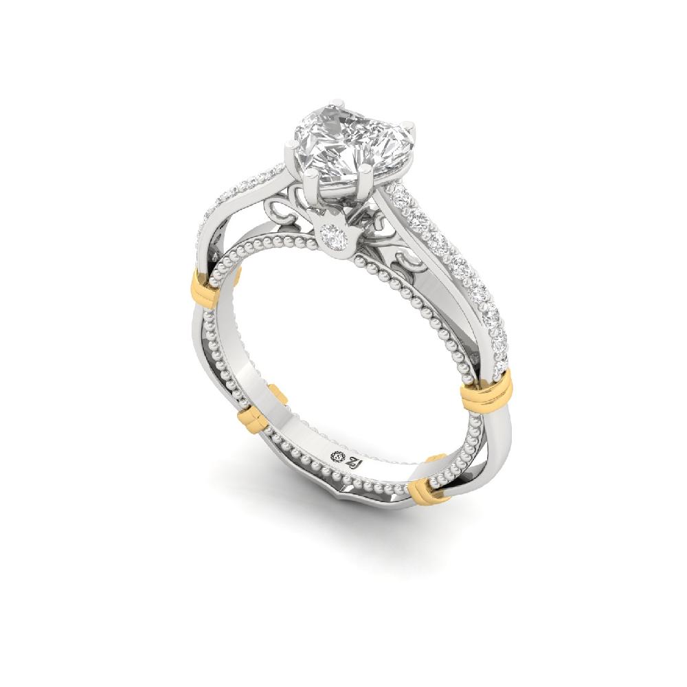 Luxury Round Cut & Heart Cut CVD Lab grown Diamond Solitaire Ring
