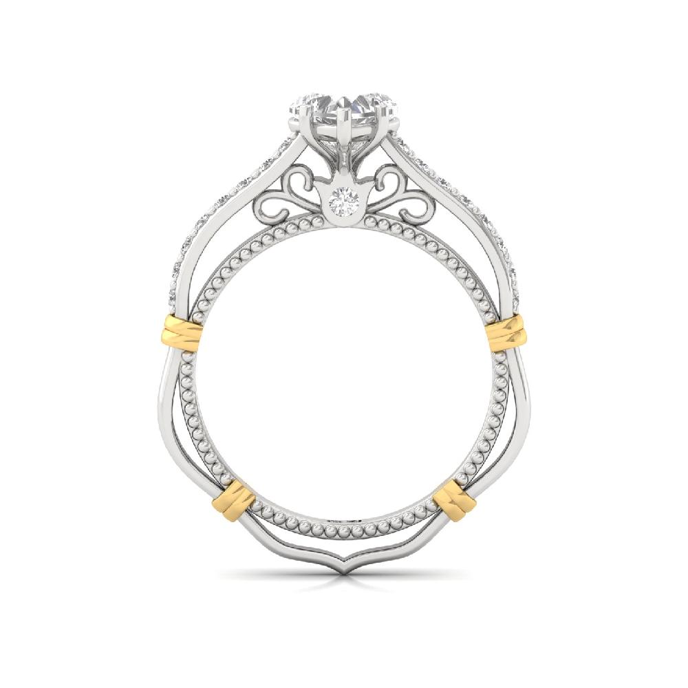 Luxury Round Cut & Heart Cut CVD Lab grown Diamond Solitaire Ring
