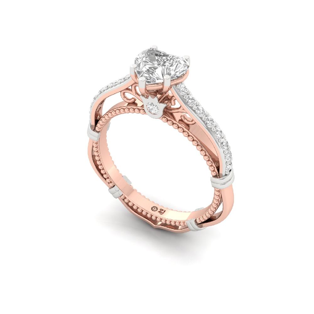Luxury Round Cut & Heart Cut CVD Lab grown Diamond Solitaire Ring