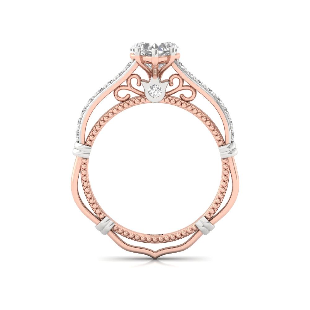 Luxury Round Cut & Heart Cut CVD Lab grown Diamond Solitaire Ring