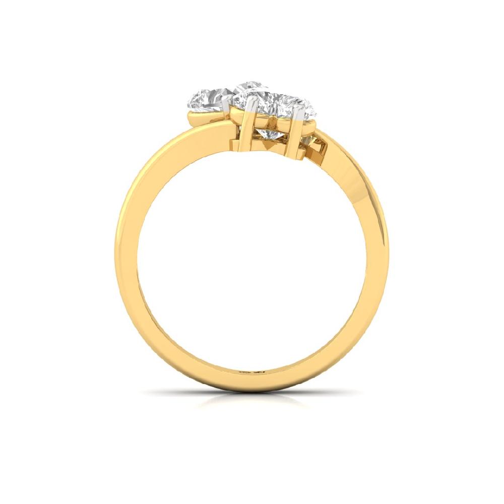 Eternal Heart Cut CVD-Lab grown Diamond 925 Sliver & Gold Ring
