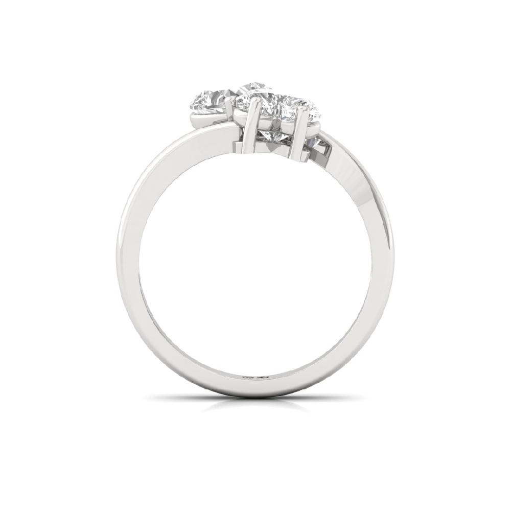 Eternal Heart Cut CVD-Lab grown Diamond 925 Sliver & Gold Ring