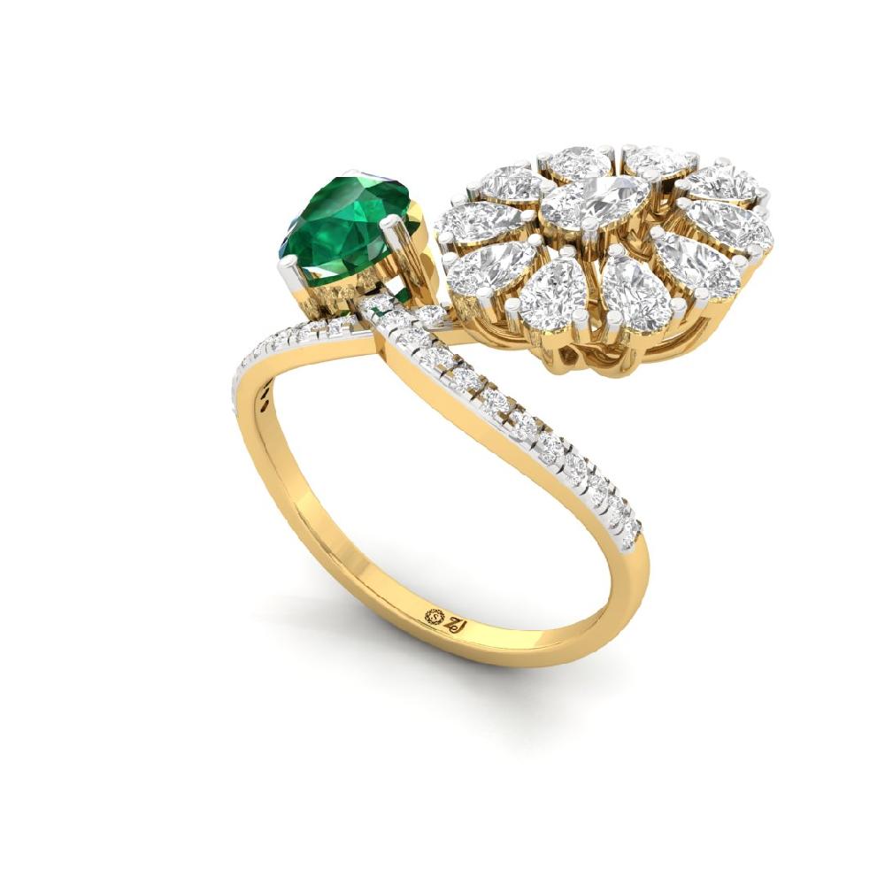Celestial Splendor Round Cut, Pear Cut CVD-Lab grown Diamond Ring