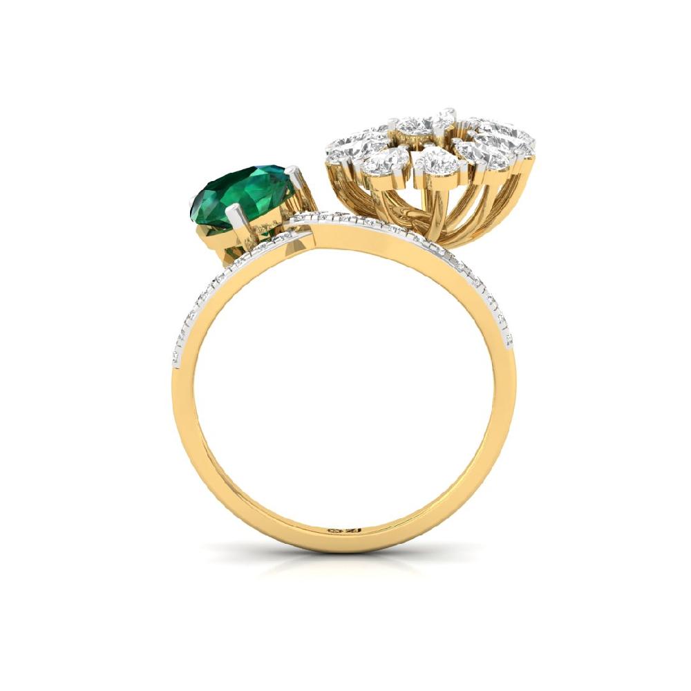 Celestial Splendor Round Cut, Pear Cut CVD-Lab grown Diamond Ring