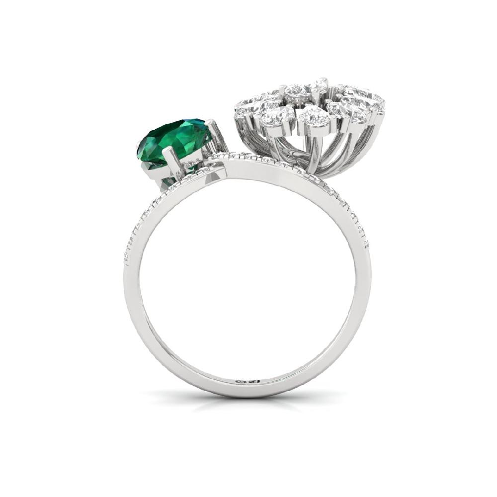 Celestial Splendor Round Cut, Pear Cut CVD-Lab grown Diamond Ring