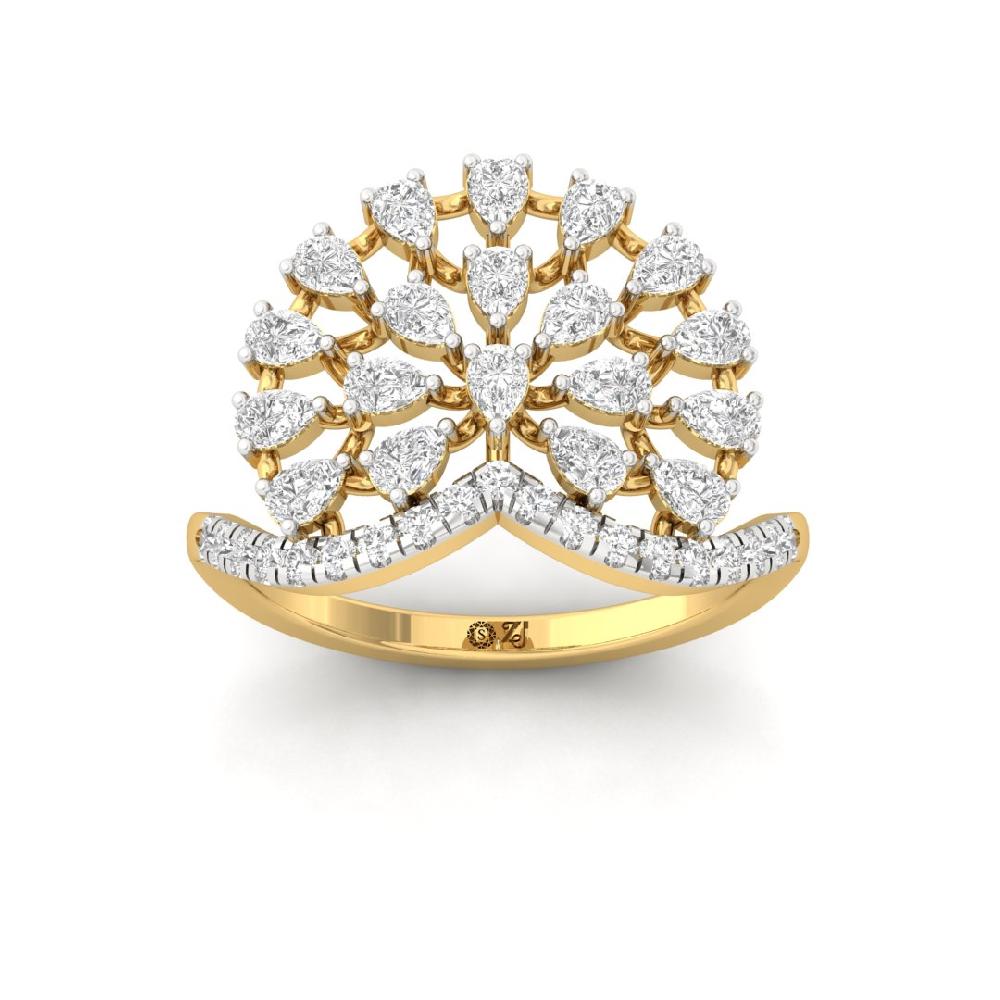 Fusion Round Cut & Pear Cut Lab grown Diamond Ring