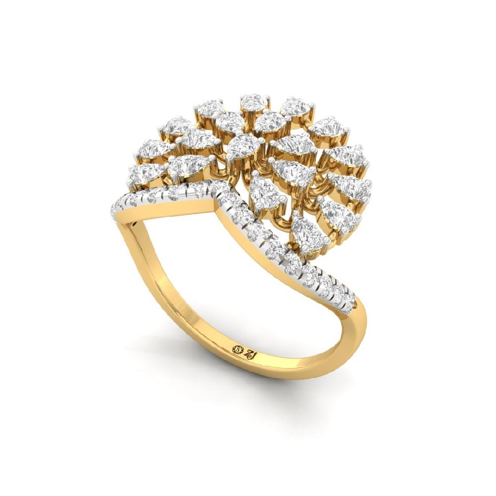 Fusion Round Cut & Pear Cut Lab grown Diamond Ring