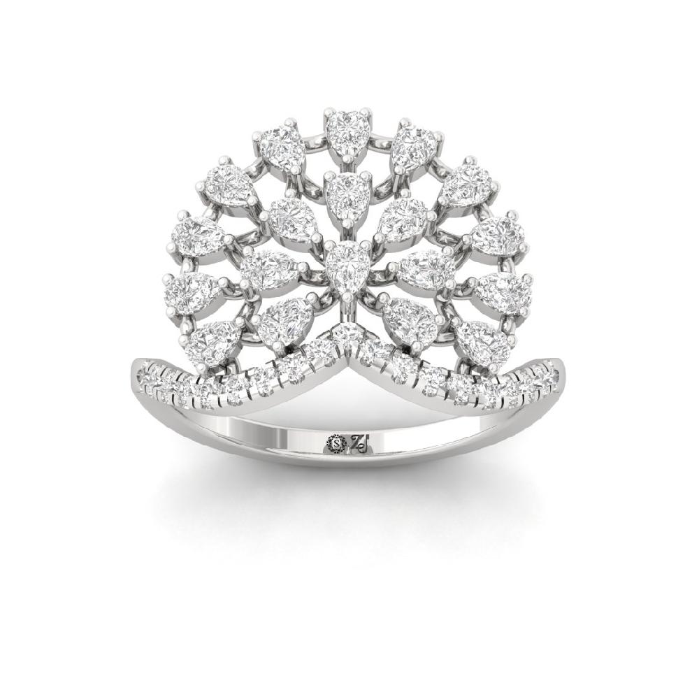 Fusion Round Cut & Pear Cut Lab grown Diamond Ring