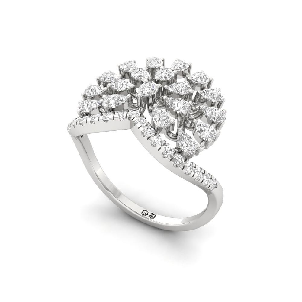 Fusion Round Cut & Pear Cut Lab grown Diamond Ring