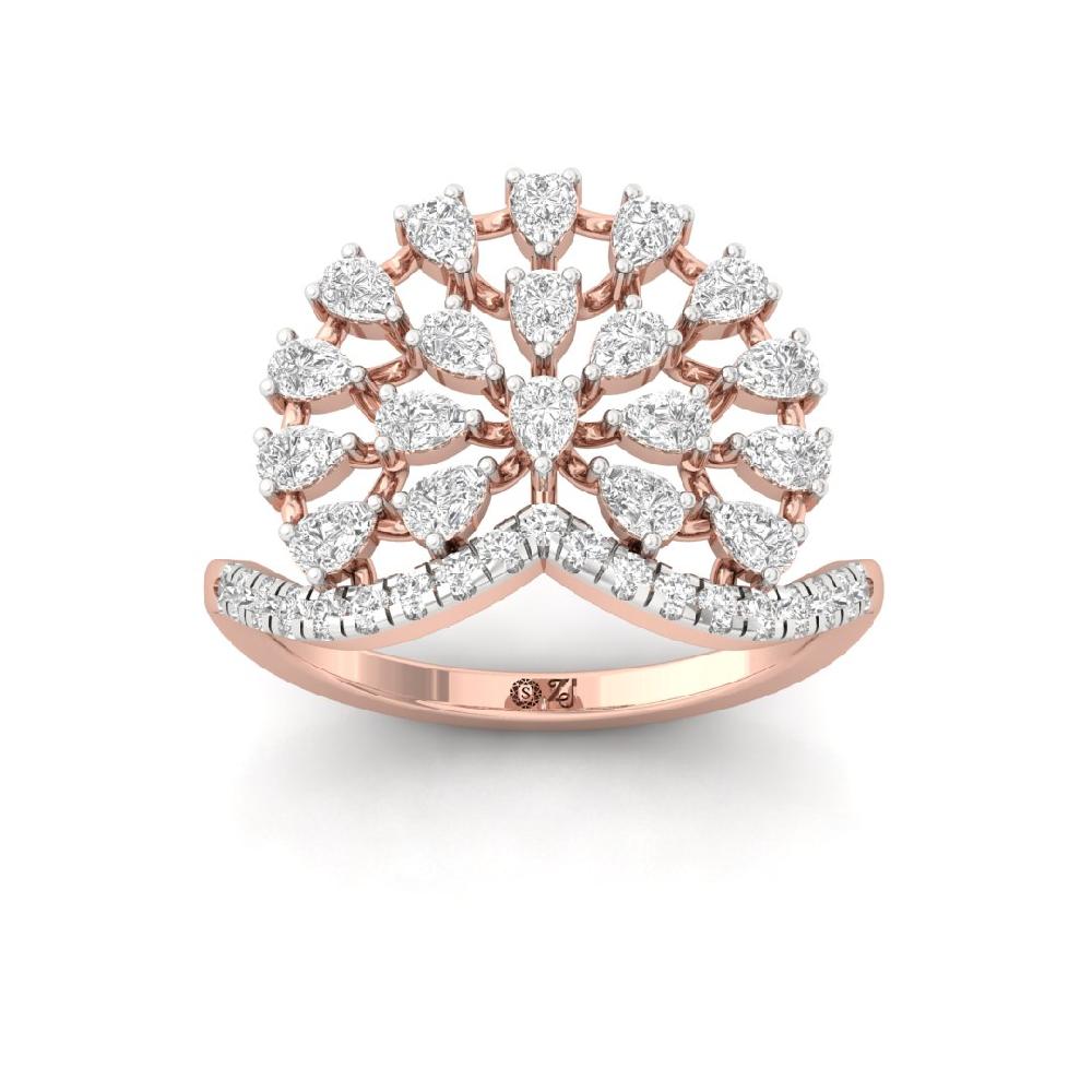 Fusion Round Cut & Pear Cut Lab grown Diamond Ring