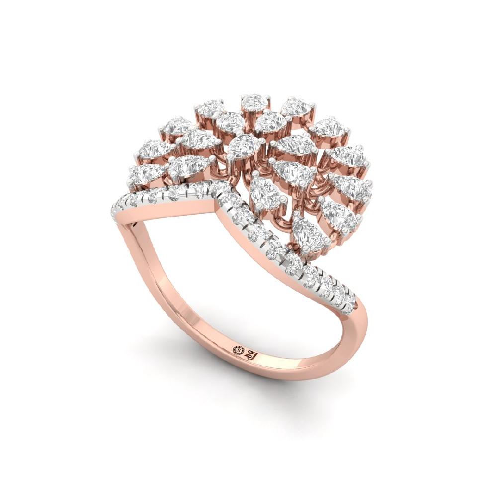 Fusion Round Cut & Pear Cut Lab grown Diamond Ring