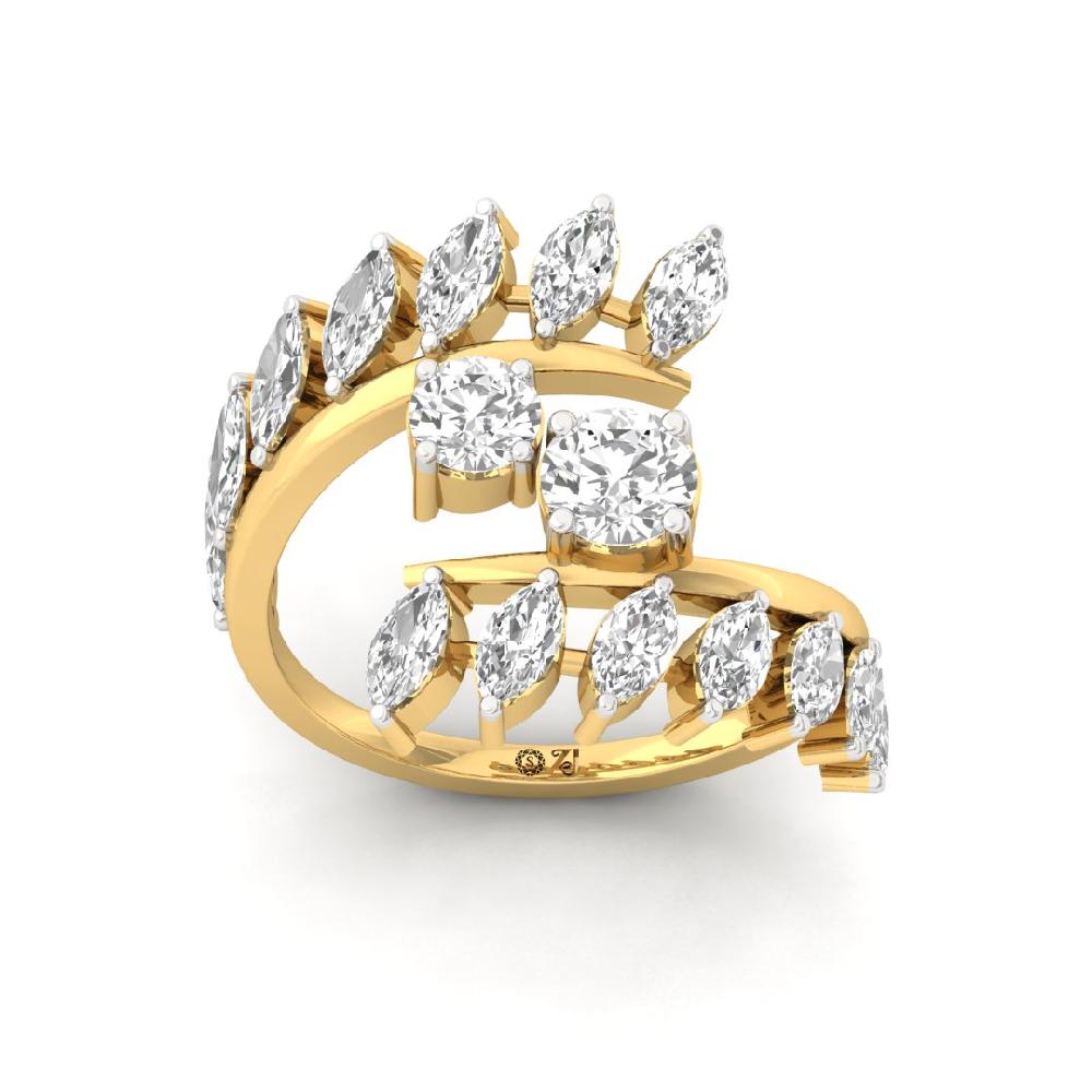 Aurora Gleam Round Cut, Marquise Cut CVD-Lab grown Diamond Ring