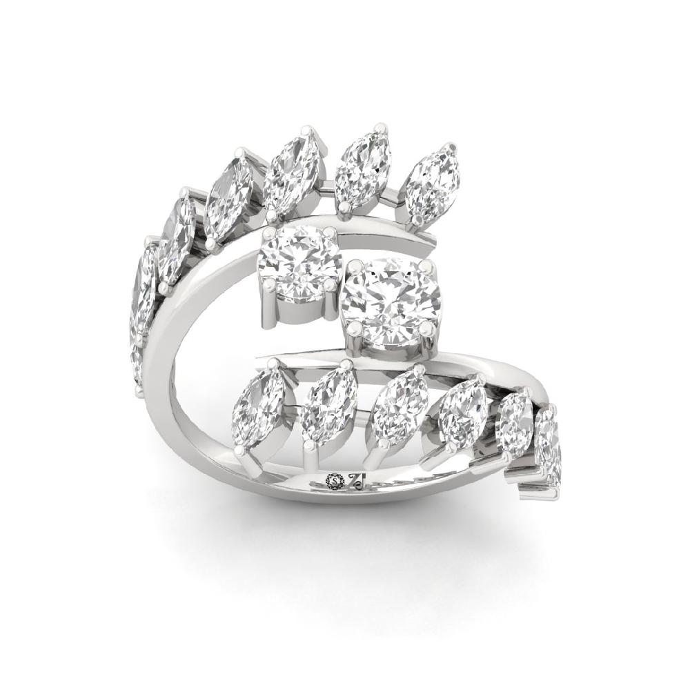 Aurora Gleam Round Cut, Marquise Cut CVD-Lab grown Diamond Ring