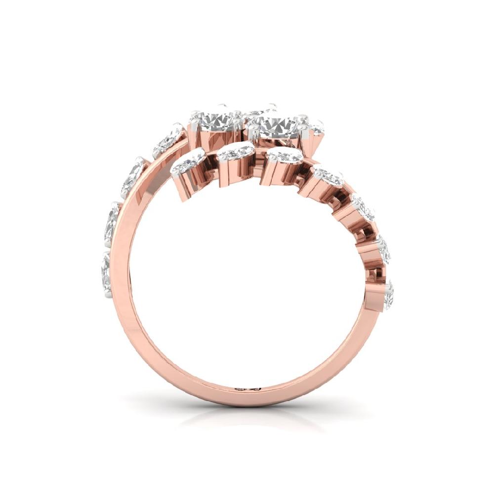 Aurora Gleam Round Cut, Marquise Cut CVD-Lab grown Diamond Ring