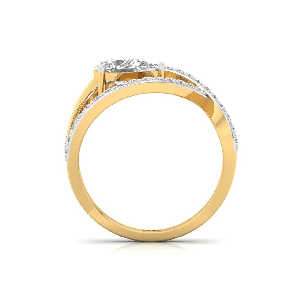Celestial Fusion Round Cut & Pear Cut Diamond Solitaire Ring