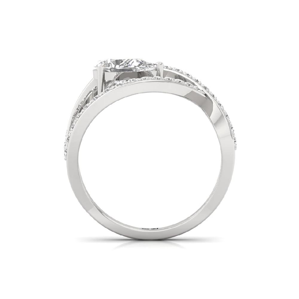 Celestial Fusion Round Cut & Pear Cut Diamond Solitaire Ring