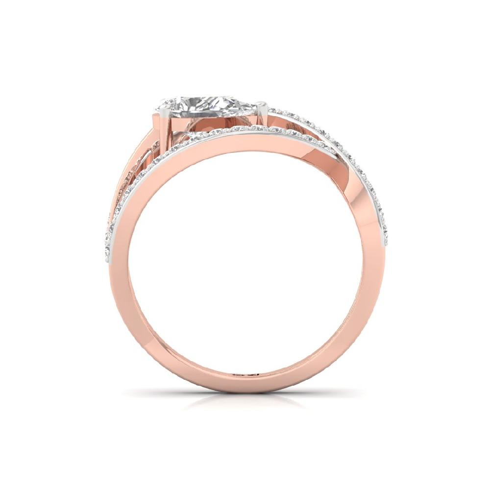 Celestial Fusion Round Cut & Pear Cut Diamond Solitaire Ring